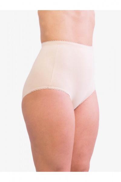 Трусы с высокой посадкой из эластичного хлопка Frank&Co 20303 бежевый - фото 1