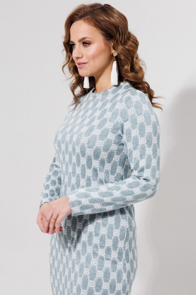 Длинное голубое платье из трикотажа и вискозы Galean Style 971 серо-голубой - фото 14