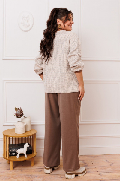 Бежевый и коричневый костюм 2-ка для повседневной носки Romanovich Style 2-2776 кэмел - фото 9