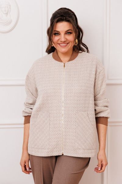 Бежевый и коричневый костюм 2-ка для повседневной носки Romanovich Style 2-2776 кэмел - фото 5