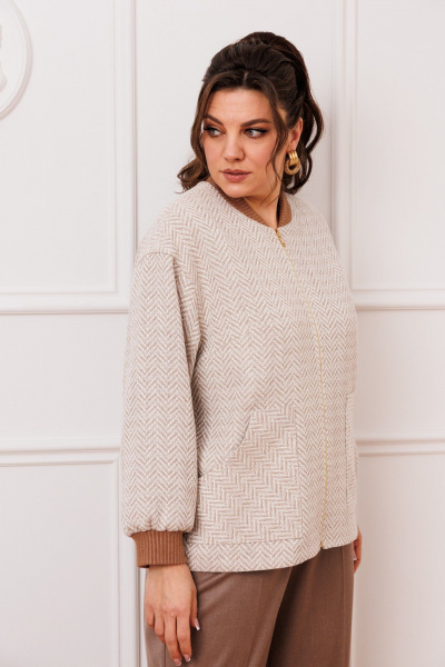 Бежевый и коричневый костюм 2-ка для повседневной носки Romanovich Style 2-2776 кэмел - фото 4