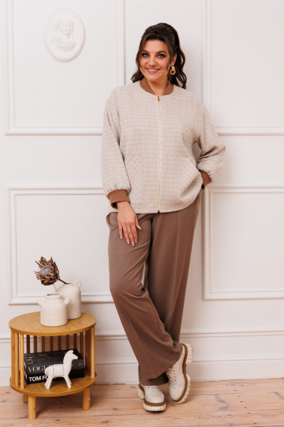 Бежевый и коричневый костюм 2-ка для повседневной носки Romanovich Style 2-2776 кэмел - фото 2