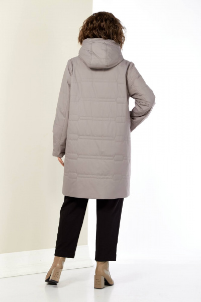 Серая демисезонная куртка с утеплителем и капюшоном Shetti 2180 пудра - фото 8