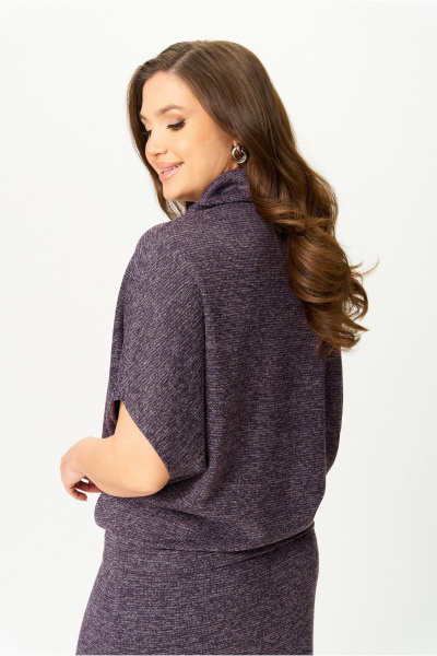 Круглогодичная трикотажная блуза свободного кроя на плечо AXXA 143 - фото 2