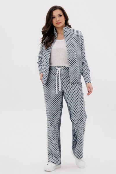 Мерцающий демисезонный комплект из брюк и джемпера Fantazia Mod 5064 голубой - фото 5