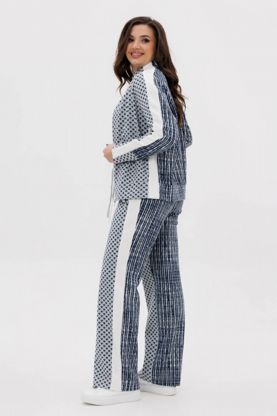 Мерцающий демисезонный комплект из брюк и джемпера Fantazia Mod 5064 голубой - фото 4