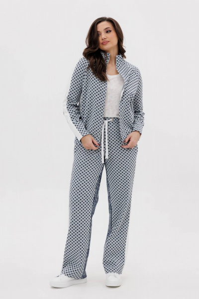 Мерцающий демисезонный комплект из брюк и джемпера Fantazia Mod 5064 голубой - фото 1