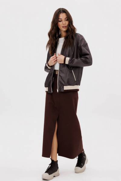 Демисезонная джинсовая юбка-годе с разрезом и карманами Fantazia Mod 5029 - фото 1