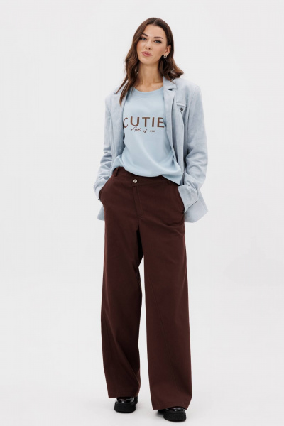 Демисезонные брюки wide leg с расклешением из хлопка Fantazia Mod 5033 - фото 1