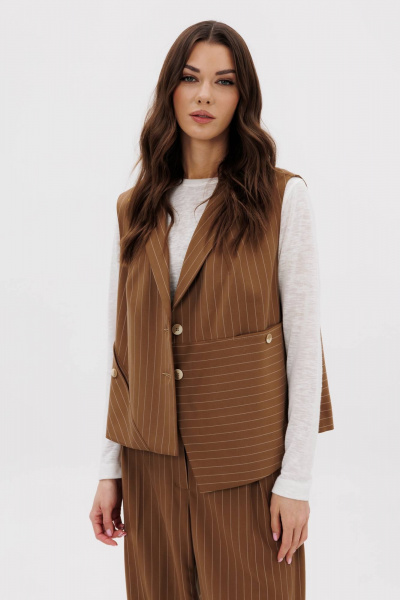 Демисезонный костюм с жилетом и зауженными брюками Fantazia Mod 5028 - фото 2