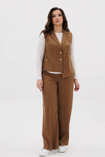 Демисезонные брюки со стрелками и жилет в деловом стиле Fantazia Mod 5046 - фото 5