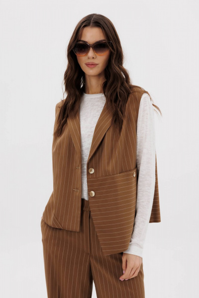 Демисезонные брюки со стрелками и жилет в деловом стиле Fantazia Mod 5046 - фото 2