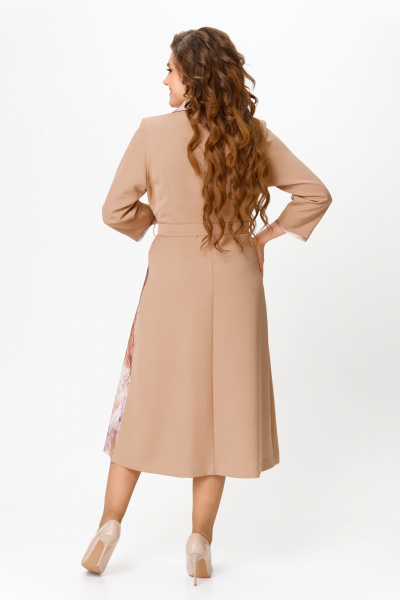 Платье из плательной ткани с сеткой и съемным поясом Bonna Image 960/2 бежевый - фото 10