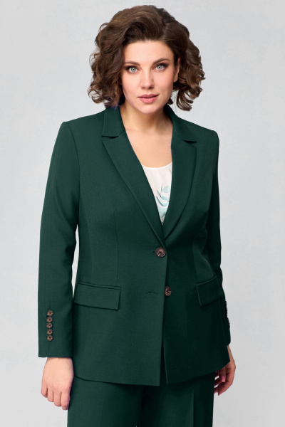 Костюм жилет и брюки из текстиля с резинкой по спинке Мишель стиль 1177 т_зеленый - фото 3