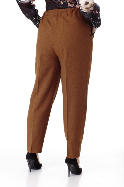 Брюки длинные с эластичным поясом и стрелками Anelli 895 темная_горчица - фото 8