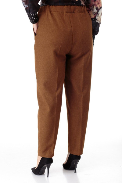 Брюки длинные с эластичным поясом и стрелками Anelli 895 темная_горчица - фото 4