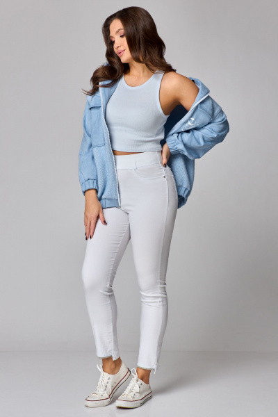 Жакет женский приталенный с капюшоном из трикотажа Мишель стиль 1245 голубой - фото 10