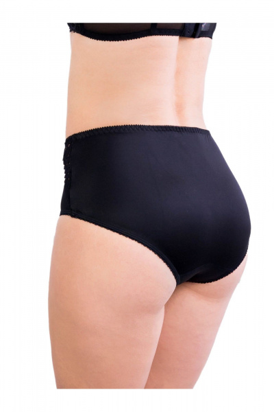 Трусы с завышенной посадкой из микрофибры и кружевом Frank&Co 21216 черный - фото 2