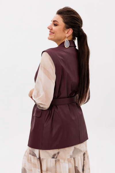 Элегантный костюм тройка из вискозы и текстиля Anelli 1502.1 портвейн_роял - фото 7