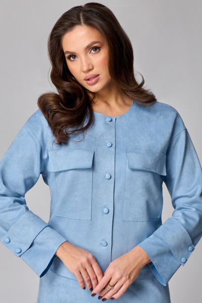 Жакет, юбка Мишель стиль 1247 голубой - фото 11