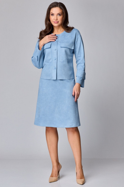 Жакет, юбка Мишель стиль 1247 голубой - фото 7