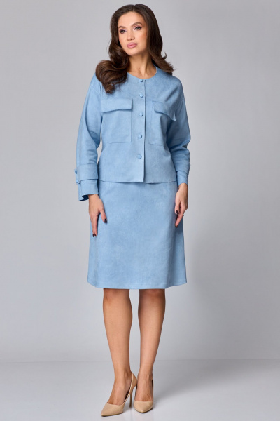 Жакет, юбка Мишель стиль 1247 голубой - фото 6