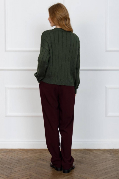 Джемпер из шерсти с хлопком для каждодневных образов Romgil РВ0095-ШЕ5 оливковый - фото 2