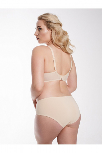 Хлопковые трусы со средней посадкой и кружевной отделкой Frank&Co 20317 бежевый - фото 6