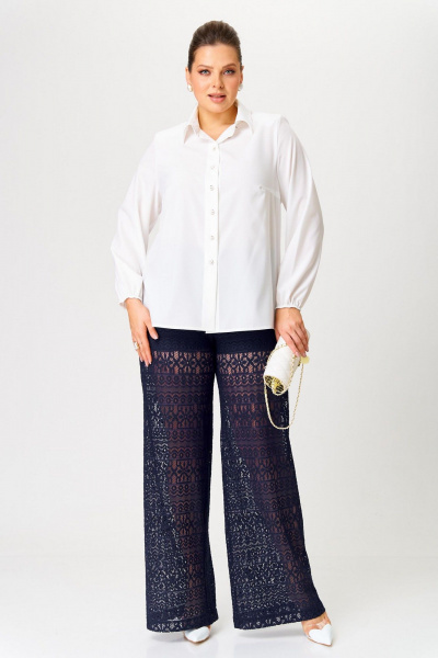 Брюки прямого силуэта из хлопка и кружева Надин-Н 2172 - фото 2