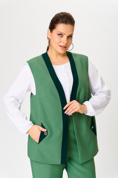 Костюм с жилетом и брючками из текстиля Надин-Н 2176 - фото 3
