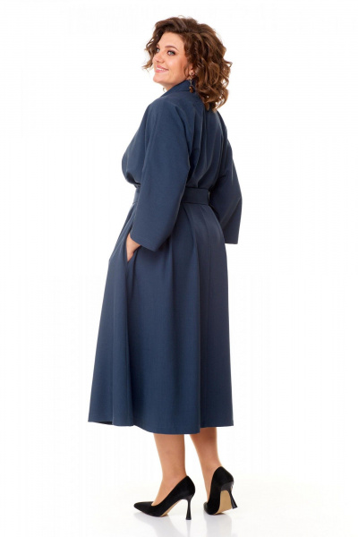 Длинное платье с мягкими складками и рубашечным воротником Надин-Н 2157 - фото 2