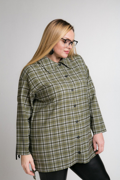 Рубашка свободного кроя из текстиля и шерсти, демисезон Avenue 0333 - фото 1