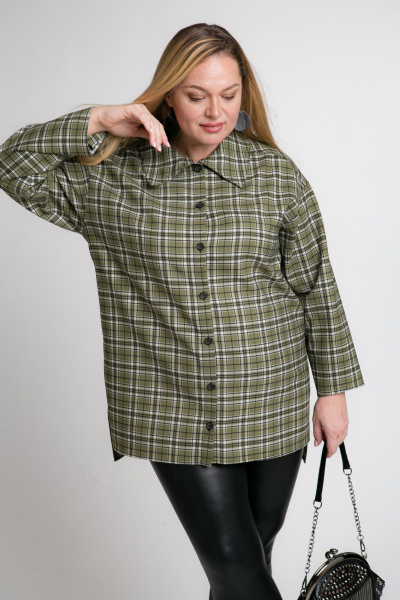 Рубашка свободного кроя из текстиля и шерсти, демисезон Avenue 0334 - фото 9