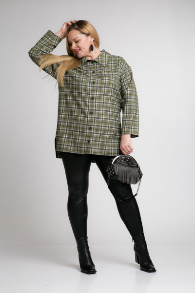 Рубашка свободного кроя из текстиля и шерсти, демисезон Avenue 0334 - фото 6