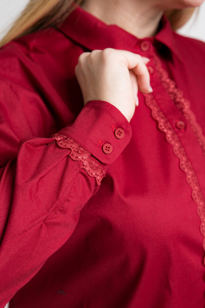 Оверсайз рубашка с кружевом и разрезами, демисезон Avenue 0332 - фото 10