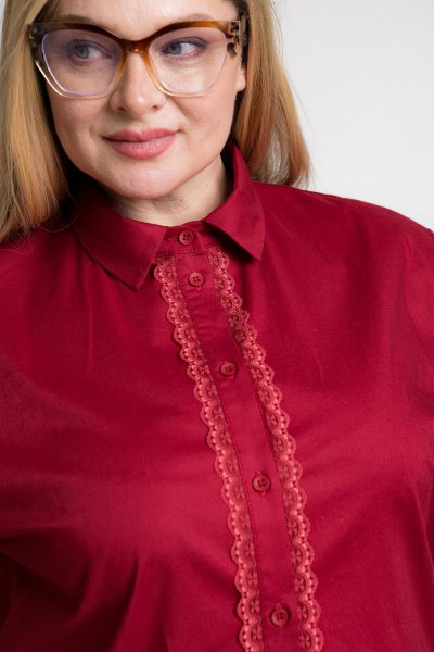 Оверсайз рубашка с кружевом и разрезами, демисезон Avenue 0332 - фото 9