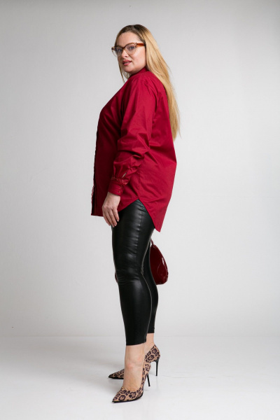 Оверсайз рубашка с кружевом и разрезами, демисезон Avenue 0332 - фото 7