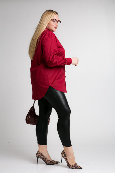 Оверсайз рубашка с кружевом и разрезами, демисезон Avenue 0332 - фото 6