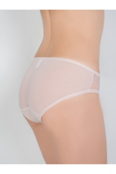 Трусы слипы из сетки с вышивкой и хлопковой ластовицей Frank&Co 25630 серебристый_пион - фото 3