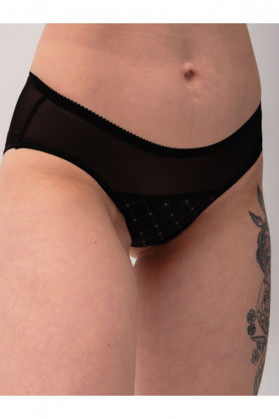 Трусы слипы из комбинированных полотен с сеткой Frank&Co 23231 черный - фото 1