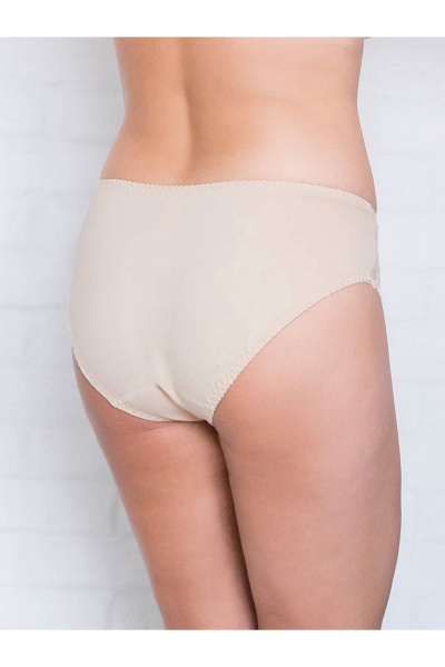 Трусы средней посадки с кружевным декором из хлопка Frank&Co 20338 бежевый - фото 2