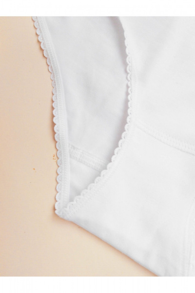 Большие хлопковые трусы с высокой посадкой из эластана Frank&Co 20140 белый - фото 5