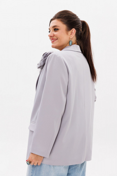Элегантный двубортный жакет свободного силуэта, классика Anelli 1373 серый - фото 7