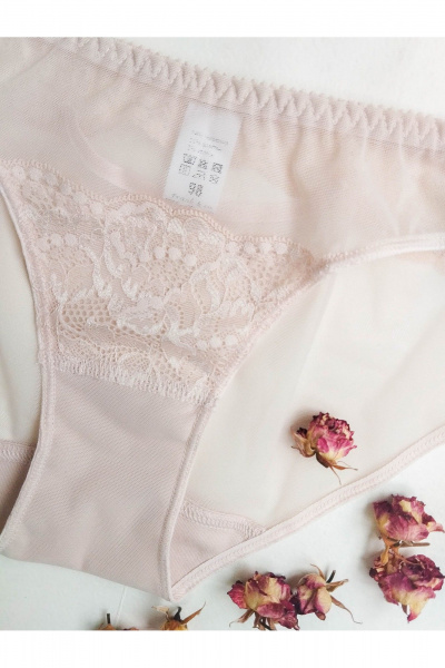 Комбинированные прозрачные трусы из сетки и кружева Frank&Co 21648 серебристый_пион - фото 18