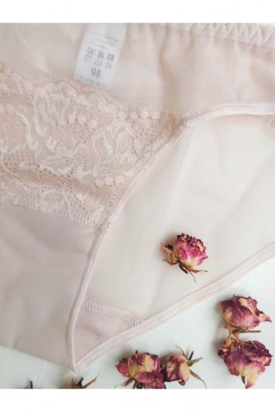 Комбинированные прозрачные трусы из сетки и кружева Frank&Co 21648 серебристый_пион - фото 17