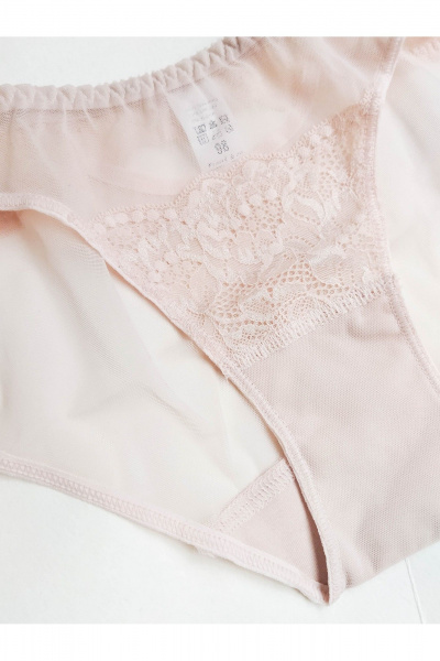 Комбинированные прозрачные трусы из сетки и кружева Frank&Co 21648 серебристый_пион - фото 12