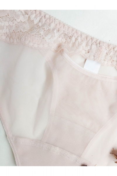 Комбинированные прозрачные трусы из сетки и кружева Frank&Co 21648 серебристый_пион - фото 10