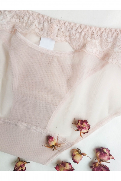 Комбинированные прозрачные трусы из сетки и кружева Frank&Co 21648 серебристый_пион - фото 9