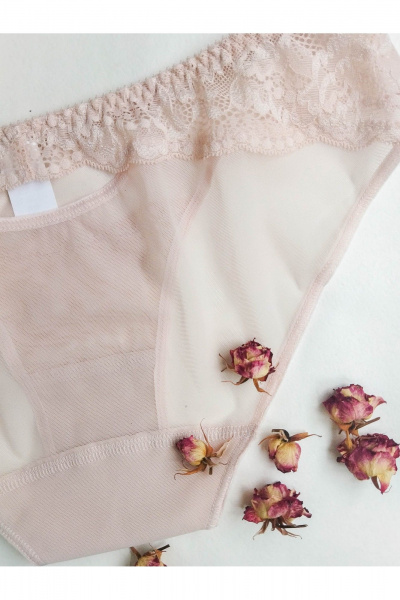 Комбинированные прозрачные трусы из сетки и кружева Frank&Co 21648 серебристый_пион - фото 8