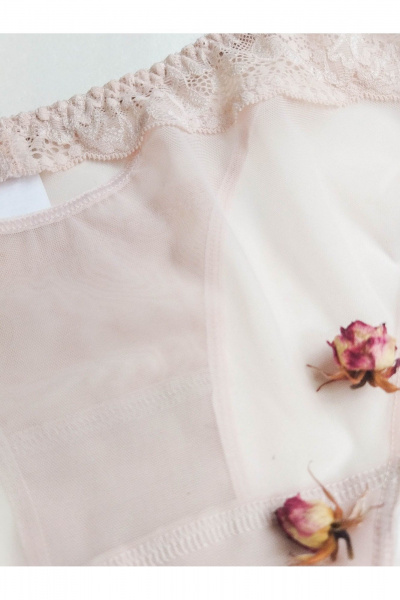 Комбинированные прозрачные трусы из сетки и кружева Frank&Co 21648 серебристый_пион - фото 6